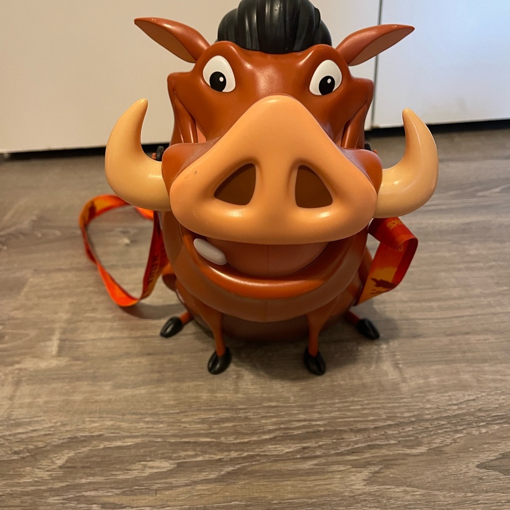 Disney popcorn bucket with sipper Timon and pumbaa